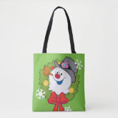 De Snowman™ bevuilen | Frosty Holiday Wreath Tote Bag (Voorkant)