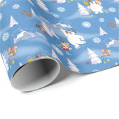 De Snowman™ bevuilen | Frosty & Karen Winter Fun Cadeaupapier (Rol Hoek)