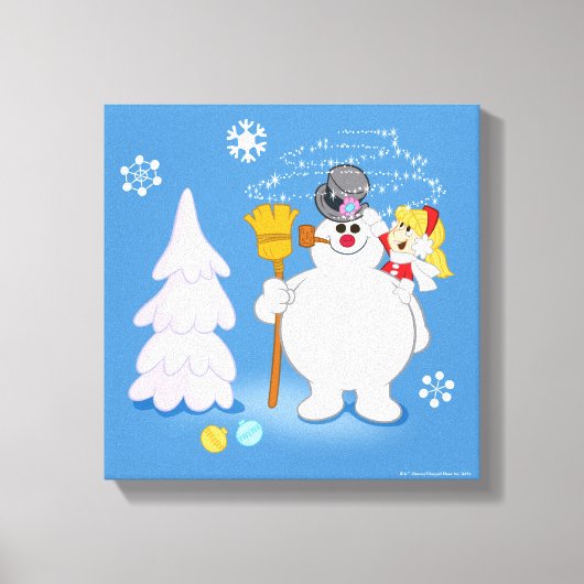 De Snowman™ bevuilen | Frosty & Karen Winter Fun Canvas Afdruk (Voorkant)
