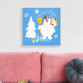 De Snowman™ bevuilen | Frosty & Karen Winter Fun Canvas Afdruk (Insitu (Woonkamer))
