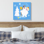 De Snowman™ bevuilen | Frosty & Karen Winter Fun Canvas Afdruk (Insitu (Slaapkamer))