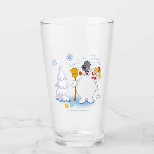 De Snowman™ bevuilen | Frosty & Karen Winter Fun Glas (Voorkant)