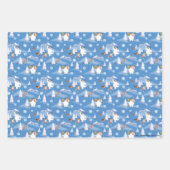 De Snowman™ bevuilen | Frosty & Karen Winter Fun Inpakpapier Vel (Voorkant 2)
