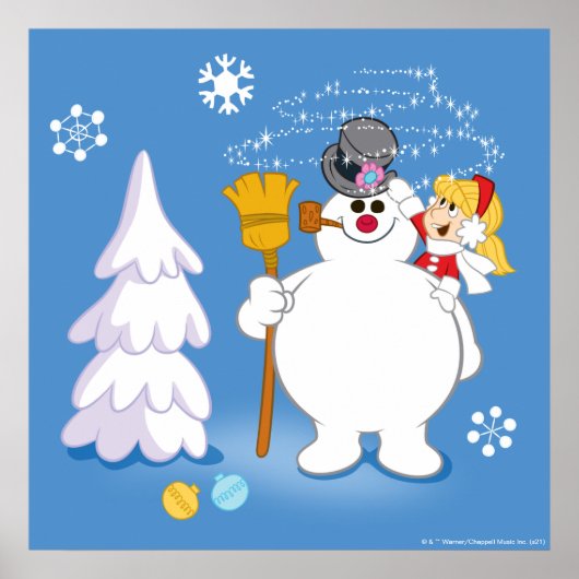 De Snowman™ bevuilen | Frosty & Karen Winter Fun Poster (Voorkant)
