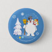 De Snowman™ bevuilen | Frosty & Karen Winter Fun Ronde Button 5,7 Cm (Voorkant)