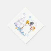 De Snowman™ bevuilen | Frosty & Karen Winter Fun Servet (Hoek)