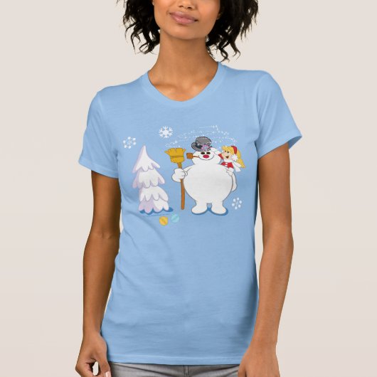De Snowman™ bevuilen | Frosty & Karen Winter Fun T-shirt (Voorkant)