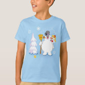 De Snowman™ bevuilen | Frosty & Karen Winter Fun T-shirt (Voorkant)