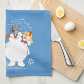 De Snowman™ bevuilen | Frosty & Karen Winter Fun Theedoek (Quarter Fold)