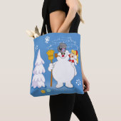 De Snowman™ bevuilen | Frosty & Karen Winter Fun Tote Bag (Dichtbij)