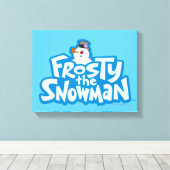 De Snowman™ bevuilen | Frosty Stapelde Logo Canvas Afdruk (Insitu (Houten vloer))