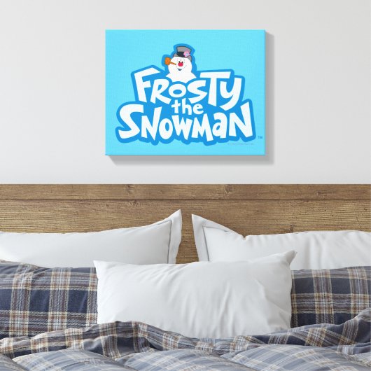 De Snowman™ bevuilen | Frosty Stapelde Logo Canvas Afdruk (Insitu (Slaapkamer))