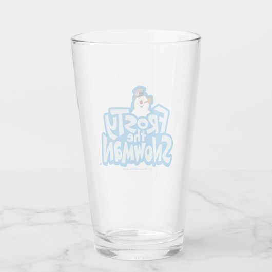 De Snowman™ bevuilen | Frosty Stapelde Logo Glas (Achterkant)