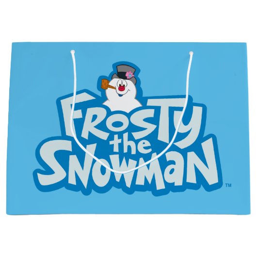De Snowman™ bevuilen | Frosty Stapelde Logo Groot Cadeauzakje (Voorkant)