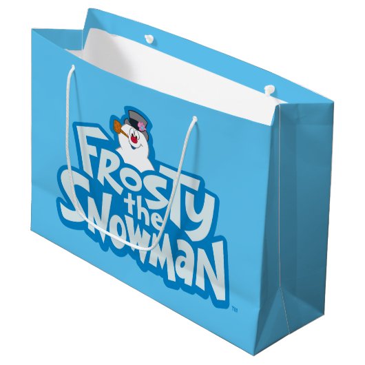 De Snowman™ bevuilen | Frosty Stapelde Logo Groot Cadeauzakje (Voorkant Gekanteld)