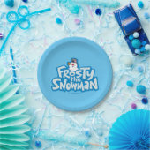 De Snowman™ bevuilen | Frosty Stapelde Logo Papieren Bordje (Feest)