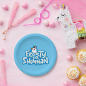 De Snowman™ bevuilen | Frosty Stapelde Logo Papieren Bordje (Feest)