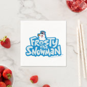 De Snowman™ bevuilen | Frosty Stapelde Logo Servet (Insitu)