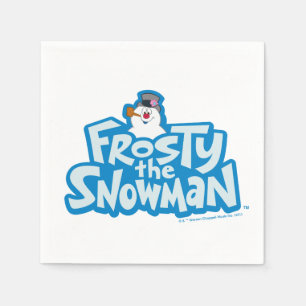 De Snowman™ bevuilen   Frosty Stapelde Logo Servet