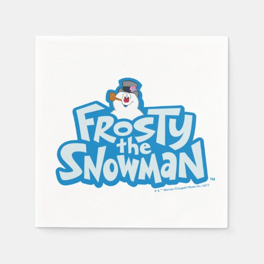 De Snowman™ bevuilen | Frosty Stapelde Logo Servet (Voorkant)