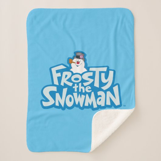 De Snowman™ bevuilen | Frosty Stapelde Logo Sherpa Deken (Voorkant)