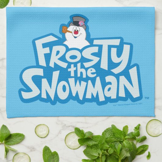 De Snowman™ bevuilen | Frosty Stapelde Logo Theedoek (Gevouwen)