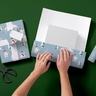 De Snowman™ bevuilen   Frosty Winter Pattern Inpakpapier Vel