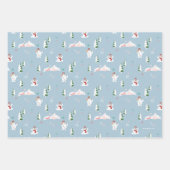 De Snowman™ bevuilen | Frosty Winter Pattern Inpakpapier Vel (Voorkant 2)