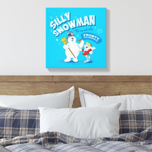 De Snowman™ bevuilen | "Gekke Snowman" Canvas Afdruk (Insitu (Slaapkamer))
