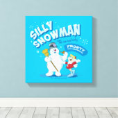 De Snowman™ bevuilen | "Gekke Snowman" Canvas Afdruk (Insitu (Houten vloer))