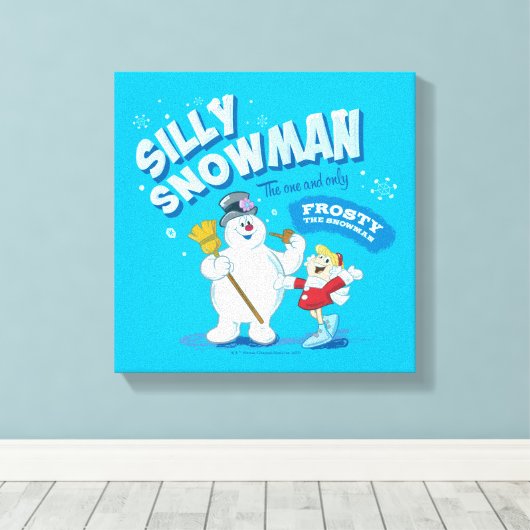 De Snowman™ bevuilen | "Gekke Snowman" Canvas Afdruk (Insitu (Houten vloer))