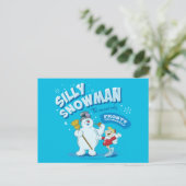 De Snowman™ bevuilen | "Gekke Snowman" Feestdagenkaart (Staand voorkant)