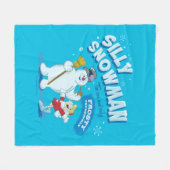 De Snowman™ bevuilen | "Gekke Snowman" Fleece Deken (Voorkant (Horizontaal))