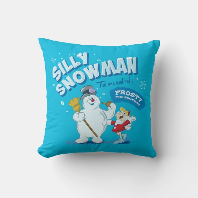 De Snowman™ bevuilen | "Gekke Snowman" Kussen (Voorkant)