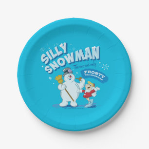 De Snowman™ bevuilen   "Gekke Snowman" Papieren Bordje