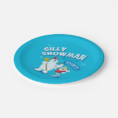 De Snowman™ bevuilen | "Gekke Snowman" Papieren Bordje (Gekanteld)