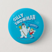 De Snowman™ bevuilen | "Gekke Snowman" Ronde Button 5,7 Cm (Voorkant)