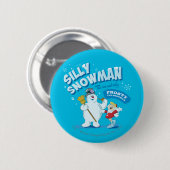 De Snowman™ bevuilen | "Gekke Snowman" Ronde Button 5,7 Cm (Voorkant /achterkant)