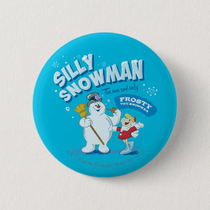 De Snowman™ bevuilen "Gekke Snowman" Ronde Button 5,7 Cm