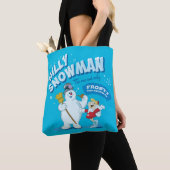 De Snowman™ bevuilen | "Gekke Snowman" Tote Bag (Dichtbij)