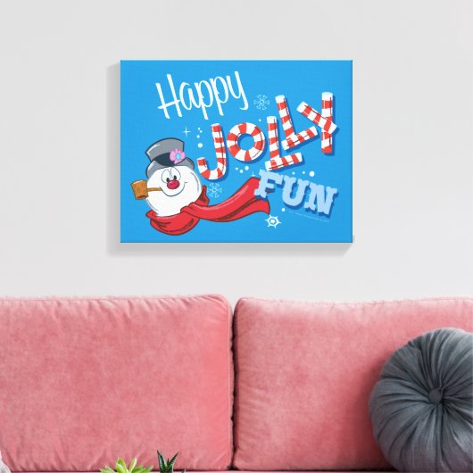 De Snowman™ bevuilen | Happy Jolly Fun Canvas Afdruk (Insitu (Woonkamer))