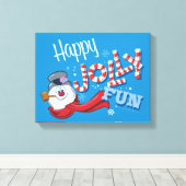 De Snowman™ bevuilen | Happy Jolly Fun Canvas Afdruk (Insitu (Houten vloer))