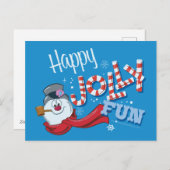 De Snowman™ bevuilen | Happy Jolly Fun Feestdagenkaart (Voorkant / Achterkant)