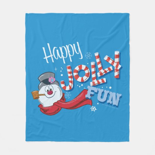 De Snowman™ bevuilen | Happy Jolly Fun Fleece Deken (Voorkant)