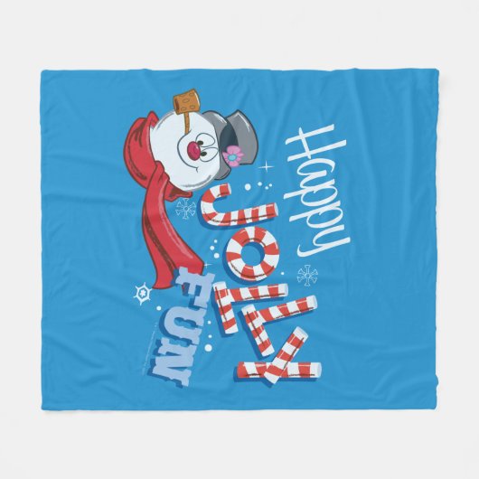 De Snowman™ bevuilen | Happy Jolly Fun Fleece Deken (Voorkant (Horizontaal))