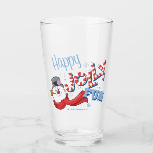De Snowman™ bevuilen | Happy Jolly Fun Glas (Voorkant)