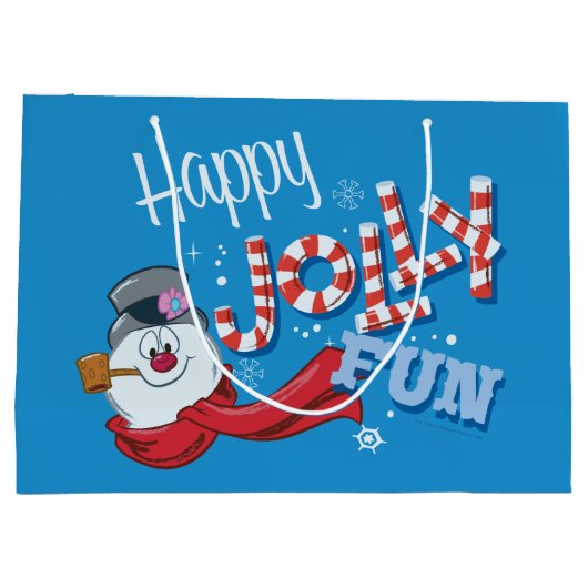 De Snowman™ bevuilen | Happy Jolly Fun Groot Cadeauzakje (Achterkant)