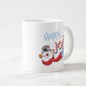 De Snowman™ bevuilen | Happy Jolly Fun Grote Koffiekop (Voorkant rechts)