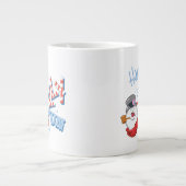 De Snowman™ bevuilen | Happy Jolly Fun Grote Koffiekop (Voorkant)