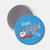 De Snowman™ bevuilen | Happy Jolly Fun Magneet (Voorkant / Achterkant)